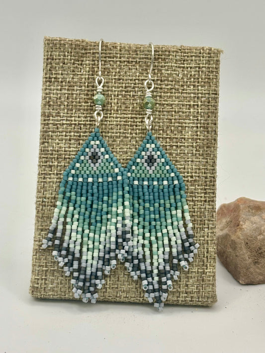 Desert Sky Beaded Fringe Earrings
