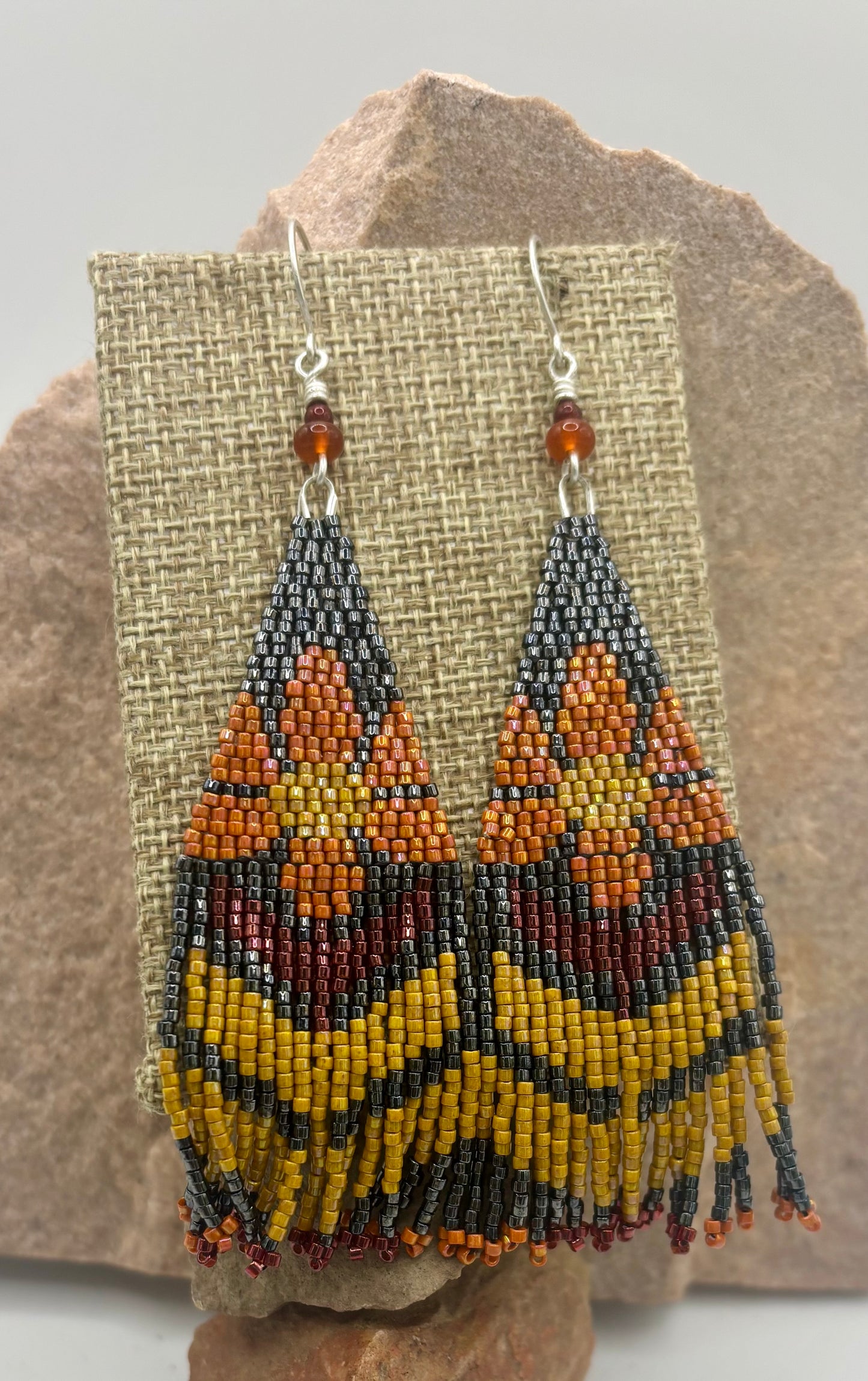 Peace Petal beaded earrings