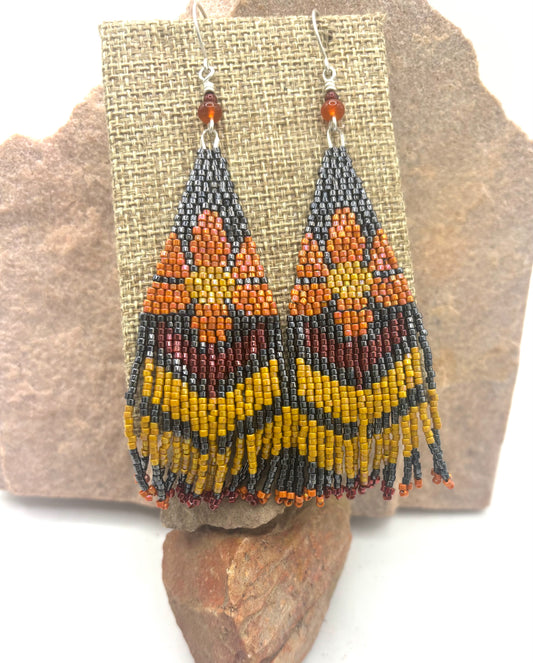 Peace Petal beaded earrings