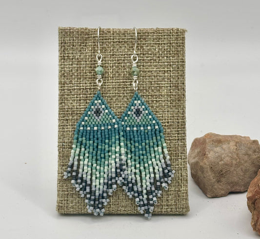 Desert Sky Beaded Fringe Earrings