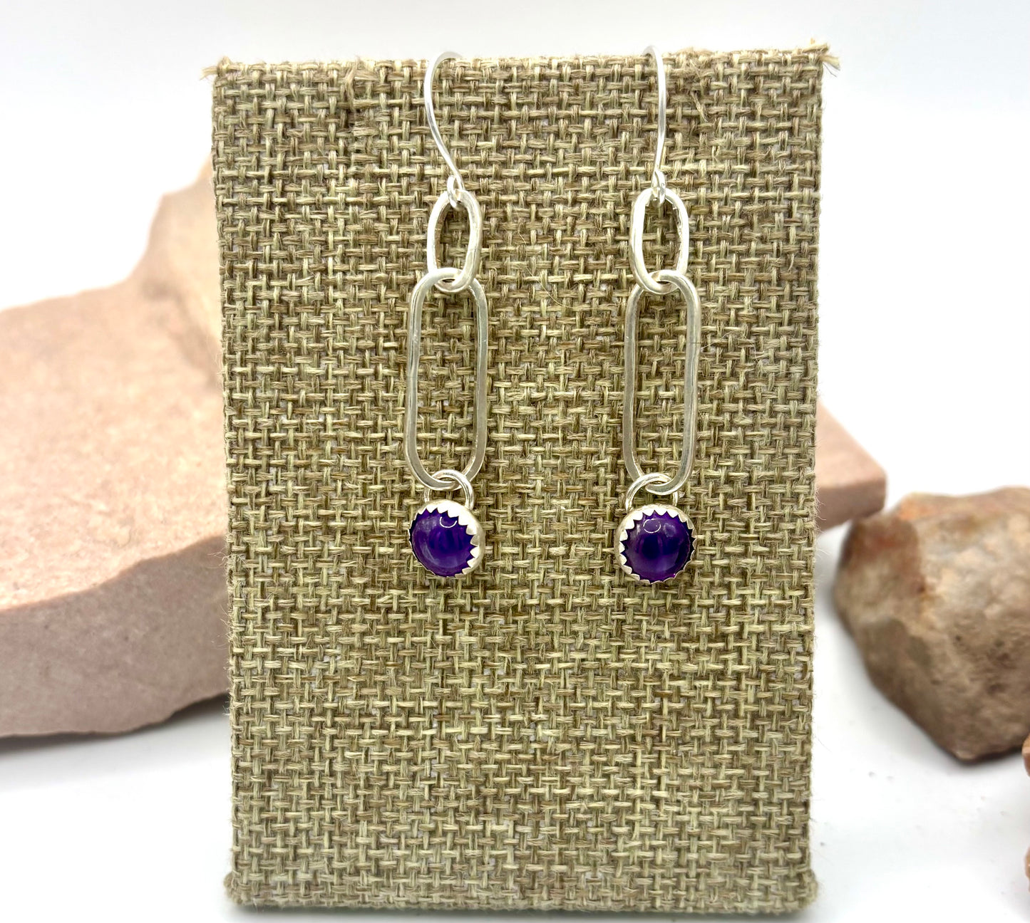Amethyst Link Earrings