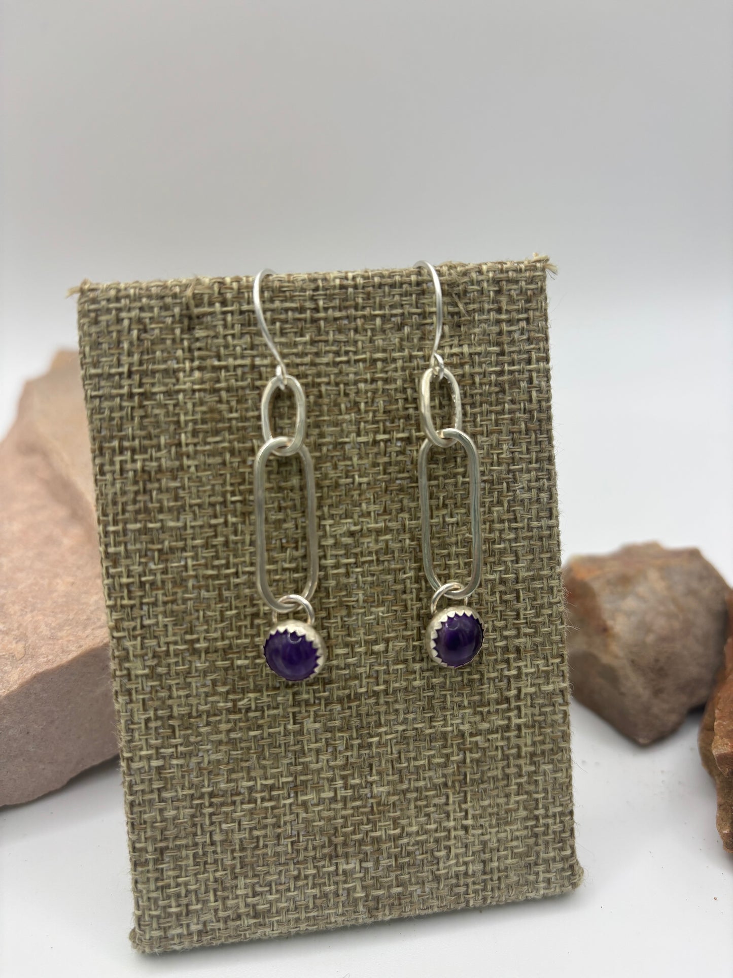 Amethyst Link Earrings